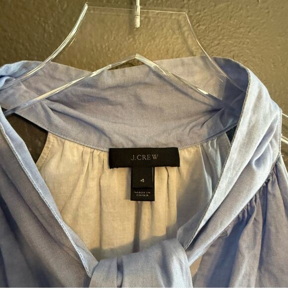 J. Crew Oxford Neck Tie Mini Dress Size 4 - Picture 7 of 7